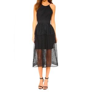 NICHOLAS LATTICE LACE TUCK BALL DRESS